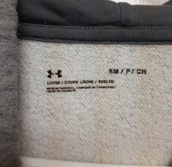 Under Armour Pitch Gray Rival Fleece Hoodie Kangaroo Pocket Soft Cotton Blend - Picture 4 of 12